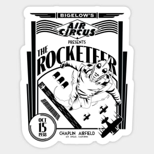 BIGELOW'S AIR CIRCUS ROCKETEER ADVERTISEMENT Sticker